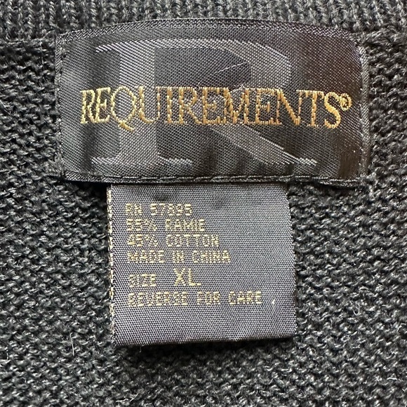 Requirements Black Beaded Floral Embroidered Knit Vest XL | Y2K Goth Grannycore - Picture 7 of 9